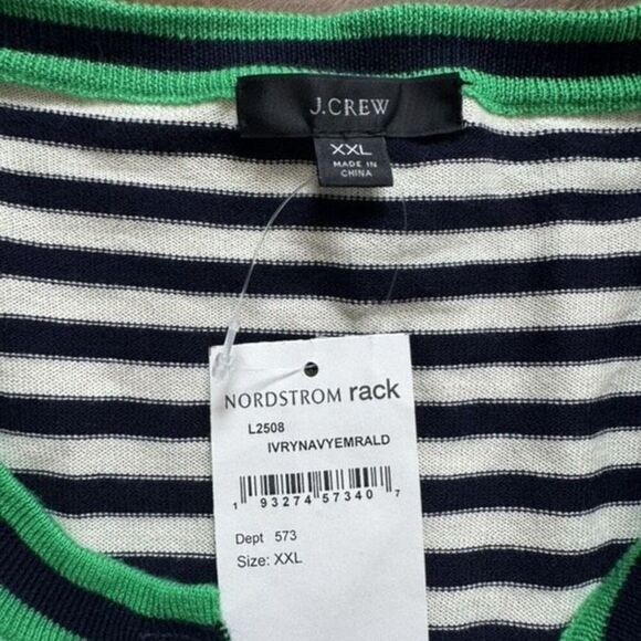 J Crew XXL Tipped stripe Caryn cardigan sweater - Picture 3 of 5